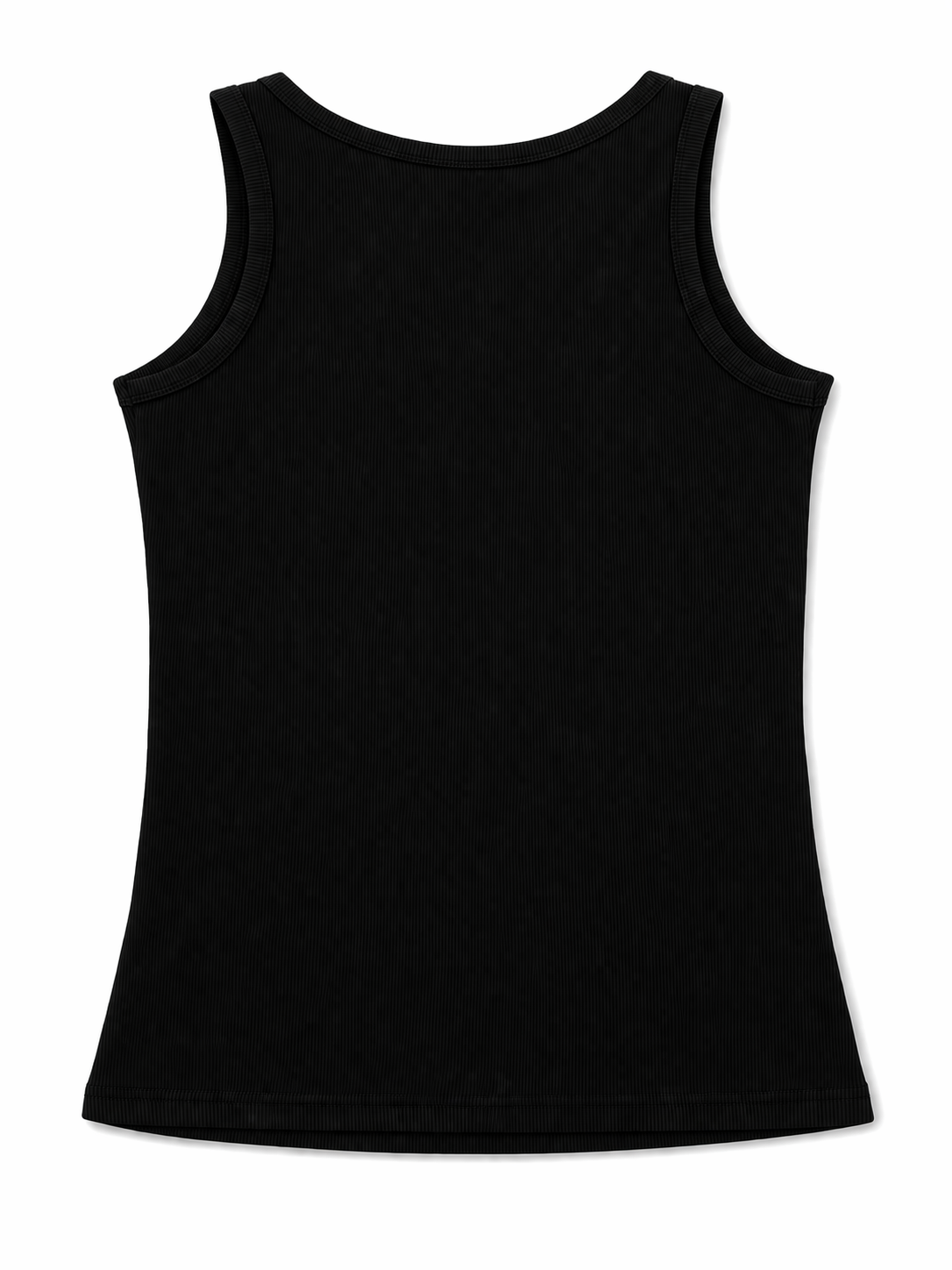 Top Canalé Negro con Botones – Ajuste Slim